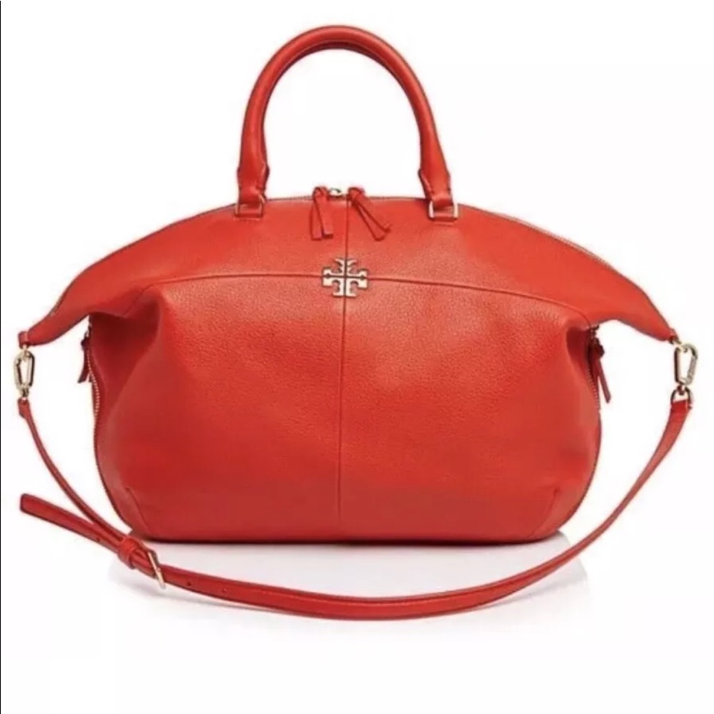 Tory Burch Ivy Samba Orange/Red Leather Satchel